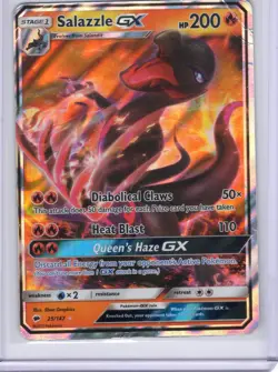 Pokemon TCG - Salazzle GX 25/147 SM Burning Shadows Ultra Rare Holo Card NM - Image 1