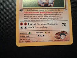 Pokemon Brock's Rhydon 002/132 Gym Heroes 1st Edition Card. Excellent Condition - Image 3