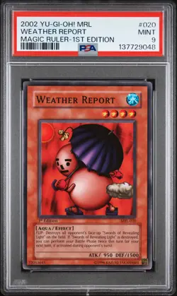 2002 YU-GI-OH! MRL-MAGIC RULER 1ST ED #020 WEATHER REPORT PSA 9 - Image 1