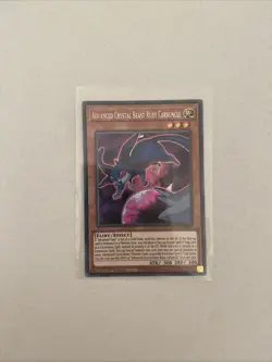 Yugioh Advanced Crystal Beast Ruby Carbuncle BLCR-EN010 Secret Rare 1st Ed NM - Image 1