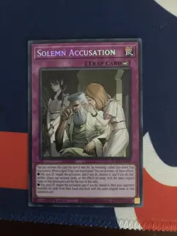 Solemn Accusation BLZD-EN077 Secret Rare 1st Edition NM YuGiOh - Image 1