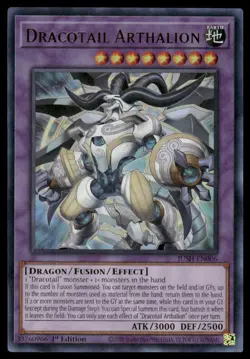 Yu-Gi-Oh Justice Hunters Dracotail Arthalion #JUSH-EN006 Ultra Rare 1st Ed NM - Image 1