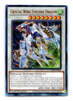 Crystal Wing Synchro Dragon - RA02-EN029 - Ultimate Rare - 1st Edition Yugioh - Image 1