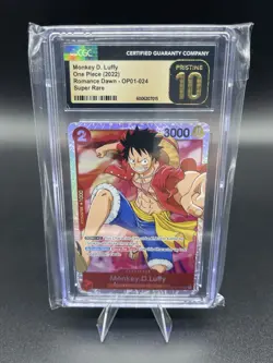 2022 One Piece Monkey D. Luffy OP01-024 Romance Dawn SR CGC 10 PRISTINE - Image 1