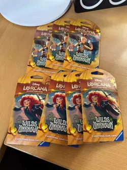 Lorcana Wilds Unknown Sleeved Blister Packs TCG LORCANA 7 pack lot - Image 1