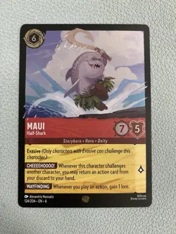 COLD FOIL MAUI HALF SHARK Azurite Sea 124/204 LEGENDARY Disney TCG Lorcana - Image 1