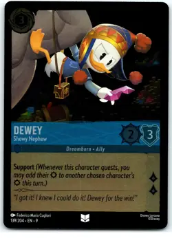 #139/204 Dewey - Showy Nephew - Uncommon COLD FOIL 2024 Disney Lorcana Fabled - Image 1