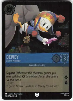Dewey Showy Nephew Foil 139/204 Fabled Disney Lorcana - Image 1