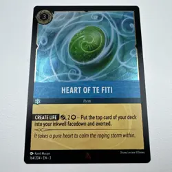 2024 DISNEY LORCANA INTO THE INKLANDS HEART OF TE FITI # 164/204 RARE FOIL CARD - Image 1