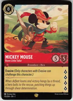 Disney Lorcana Mickey Mouse Brave Little Tailor 115/204 First Chapter Excel LP - Image 1