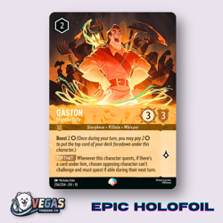 Gaston - Frightful Bully 206/204 Epic Holofoil Whispers NM Disney Lorcana - Image 1