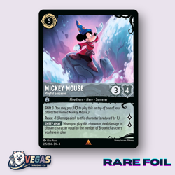Mickey Mouse Playful Sorcerer 225/204 Rare Foil Deep Trouble LP Disney Lorcana - Image 1