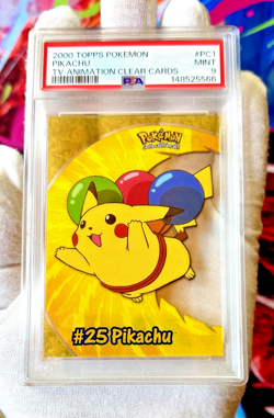 Topps 1999 & 2000 Pokemon Pikachu TV Cards Sequential Serial #'s #25 Mint PSA 9 - Image 2