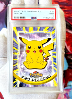Topps 1999 & 2000 Pokemon Pikachu TV Cards Sequential Serial #'s #25 Mint PSA 9 - Image 5