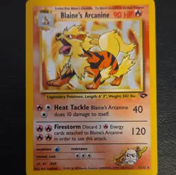 Pokemon TCG Blaine's Arcanine Gym Challenge 1 Holo Unlimited Rare Card - Image 1