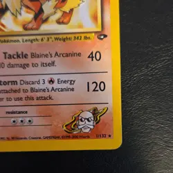 Pokemon TCG Blaine's Arcanine Gym Challenge 1 Holo Unlimited Rare Card - Image 5