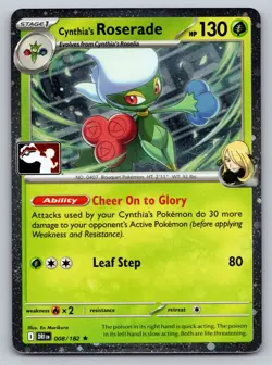 Cynthia's Roserade Holo Rare Prize Pack Series Cards 008/182 NM - Image 1