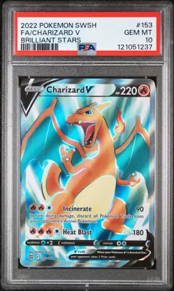 Charizard V 153/172 - Brilliant Stars - Graded PSA 10 GEM MT Pokemon Card - Image 3