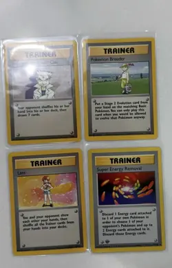Super Energy Removal 1st Edition Trainer Base Set Pokemon TCG 4 Card Lot Shadow - Image 1