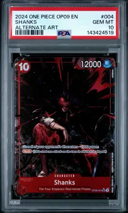 Shanks (Alt Art) OP09-004 - One Piece TCG: Emperors in the New World - PSA 10 - Image 1