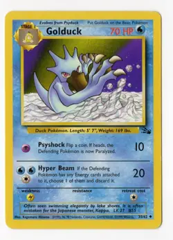 Golduck 35/62 Fossil Pokemon Card NM - LP WotC - Image 1