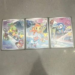 Pokemon TCG First Partners 3-Card Lot Turtwig, Chimchar, Piplup (Very Minty) - Image 1