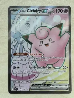 Pokemon TCG Lillie's Clefairy Ex 173/159 Journey Together Ultra Rare NM - Image 1
