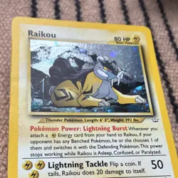 Nintendo Pokemon TCG Raikou 13/64 Neo Revelation Holo Rare 2000 80 HP Sugimori - Image 2