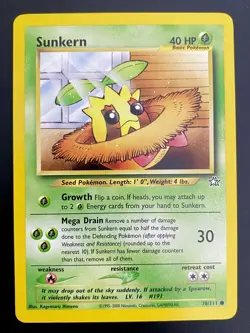 Sunkern 78/111 Neo Genesis Common - WOTC - Pokemon Card Near Mint - Image 1