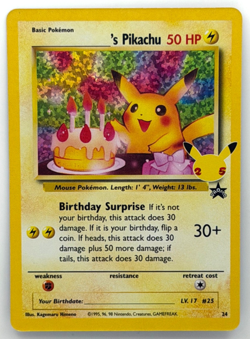 Pokemon TCG Birthday Pikachu 24 – Celebrations Classic Collection – NM - Image 1