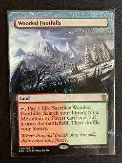 Wooded Foothills (Khans of Tarkir) ALTERED with extended art, hand painted! - Image 1