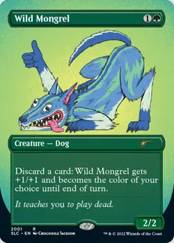 1 x Wild Mongrel - Borderless - Secret Lair - NM-Mint - MTG - Image 1