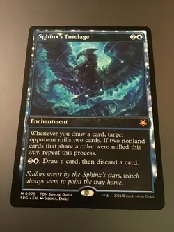 MTG Foundations #0075 Sphinx's Tutelage Special Guest Showcase SPG Mythic NM - Image 1