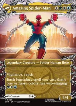 Peter Parker (0208) (Borderless) #208 (NM) Spider-Man SPM Magic MTG - Image 2