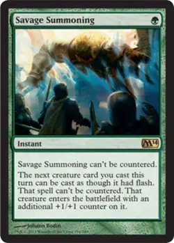 Savage Summoning - Foil NM, English MTG Magic 2014 (M14) - Image 1
