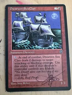 MTG ARTIST PROOF Dwarven Sea Clan AP Sketch Art Amy WEBER Magic - Image 2