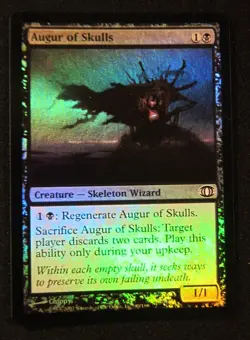 MTG FOIL AUGUR OF SKULLS Black Creature Skeleton Wizard FUTURE SIGHT - Image 1