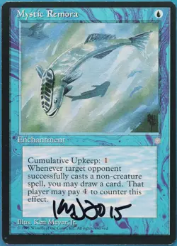 Mystic Remora Ice Age PLD Blue Common SIGNED MAGIC CARD (ID# 521407) ABUGames - Image 1