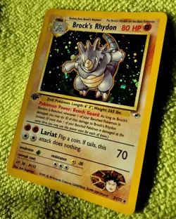 Pokemon Karte Brock’s Rhydon #2 - Gym Heroes 1st Edition - Englisch - Rare Holo - Image 3