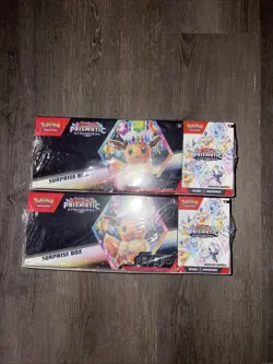 LOT OF 2 - Pokemon Prismatic Evolutions Surprise Box & Booster Bundle Sams Club - Image 1