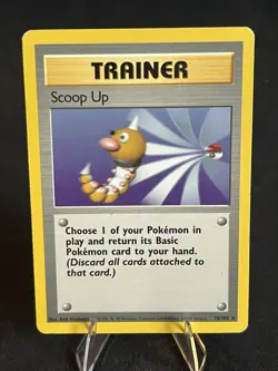 Scoop Up 078/102 Base Set Unlimited WOTC Pokemon TCG MP Condition - Image 1