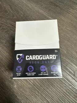 CARDGUARD WHITE DECK CASE Card Storage Box Standard Size Holds 100 Standard Card - Image 1