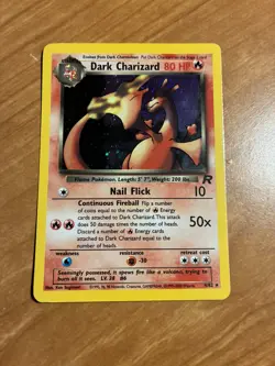 Pokemon TCG Dark Charizard 4/82 Holo Rare Card Team Rocket LP - Image 1