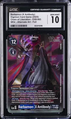 2025 DIGIMON CARD GAME #EX8-063 BARBAMON (X ANTIBODY) CGC 10 GEM MINT - Image 1