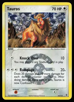 Tauros 16/112 Reverse Holo Rare FireRed & LeafGreen Pokemon Card - Image 1