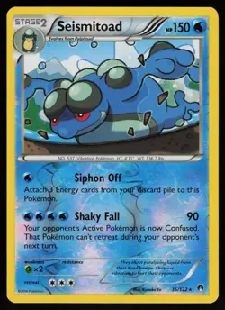 Reverse Holo Seismitoad 35/122 XY - BREAKpoint Kanako Eo Art Pokemon TCG Card - Image 1