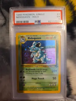 1999 Pokemon Jungle Nidoqueen Holo Card 7/64 PSA 5 Excellent - Image 1