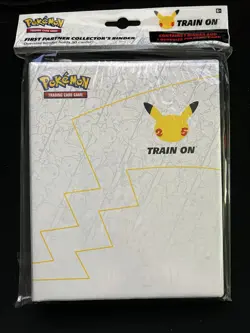 Pokemon Jumbo Pikachu Promo Card Binder 25th Anniversary Stamped Base Set NEW 820650809606 - Image 1