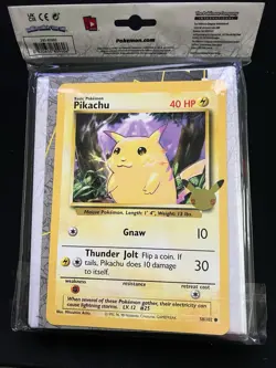 Pokemon Jumbo Pikachu Promo Card Binder 25th Anniversary Stamped Base Set NEW 820650809606 - Image 2