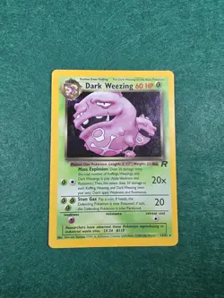 Dark Weezing 14/82 Team Rocket Holo Vintage Pokemon Card Sleeved Toploaded 2000 - Image 3